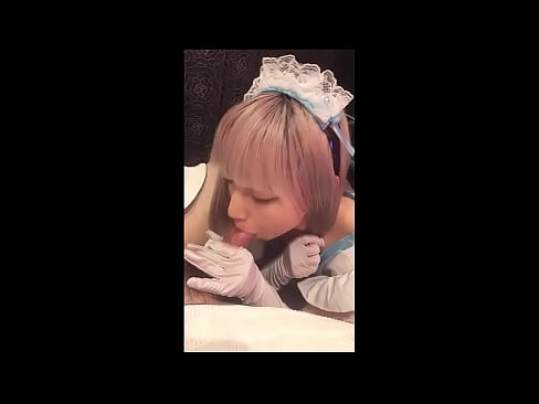 ❤️ 日本のアイドル「まゆか」、フレンチメイドのコスプレ、その1、ローションでフェラチオ、自慰行為 ❤️❌ スーパーセックス ❌️
